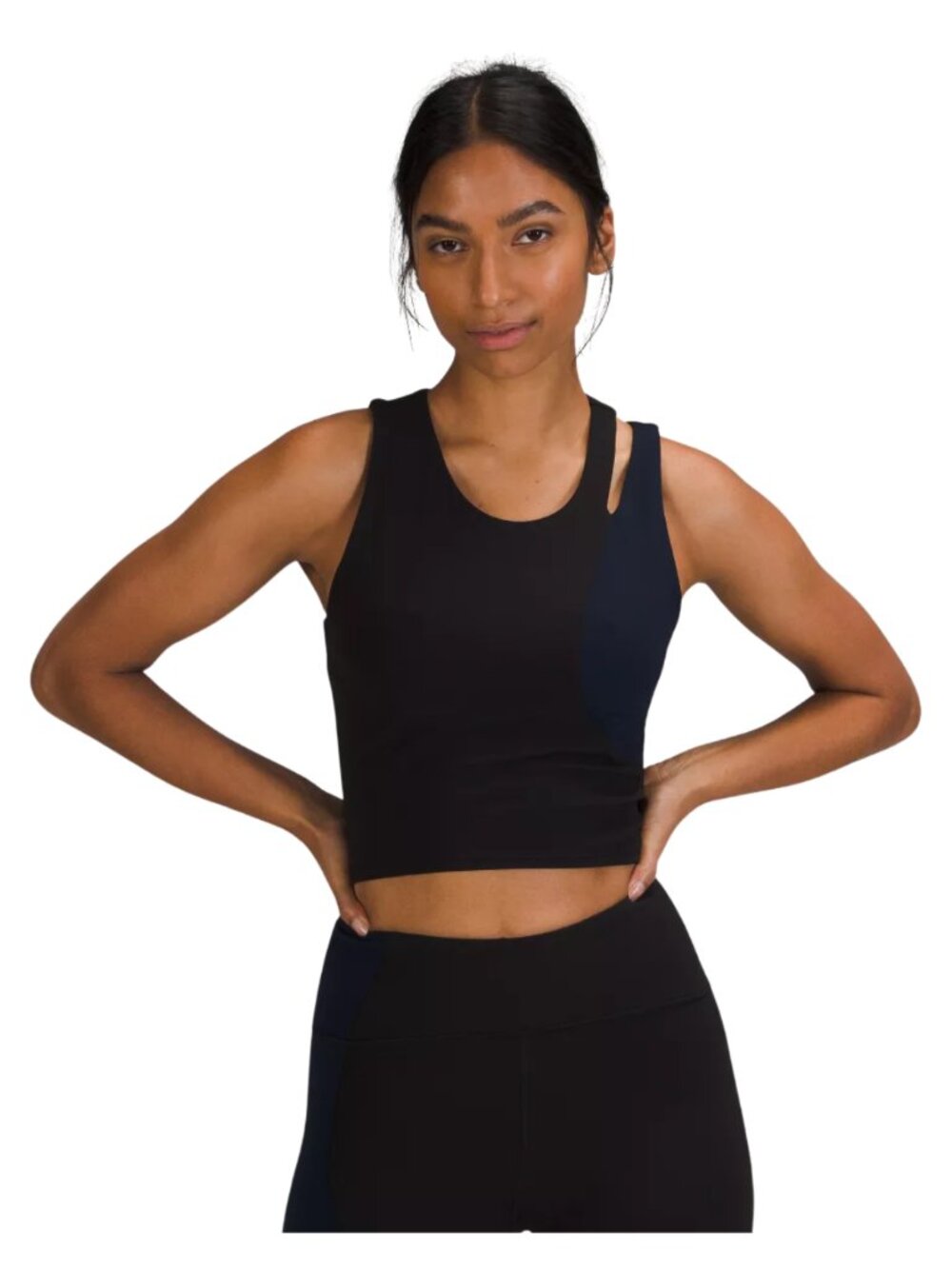 Lululemon Nulu Asymmetrical Yoga Tank Top Black True Navy Size 8